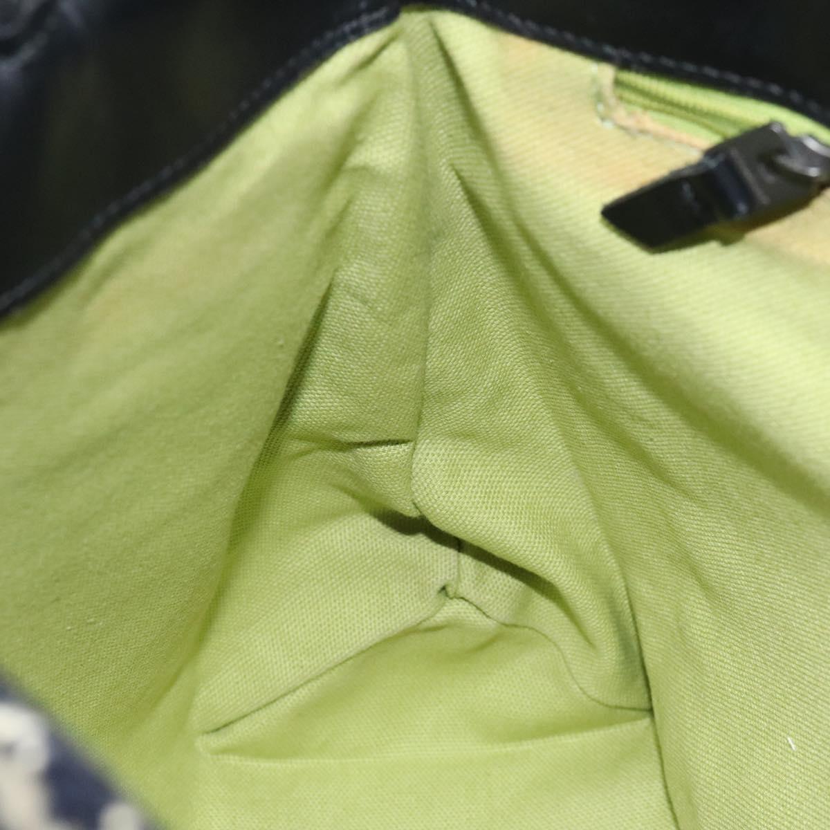 BURBERRY Nova Check Hand Bag Wool Green Black Auth BD1322