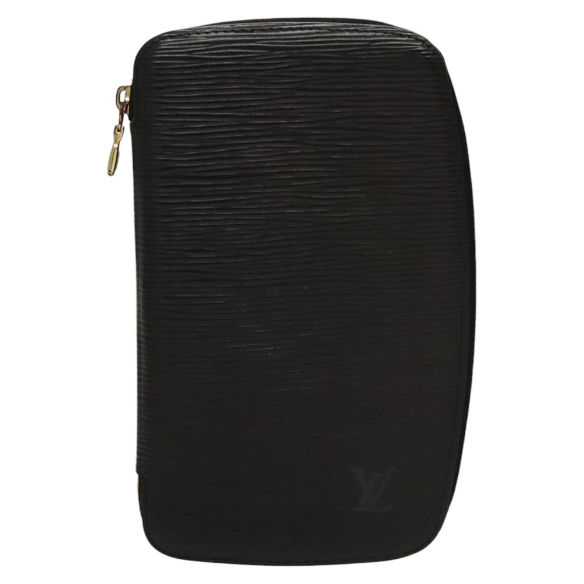 LOUIS VUITTON Epi Agenda Geode Travel Case Black M63872 LV Auth BD1333