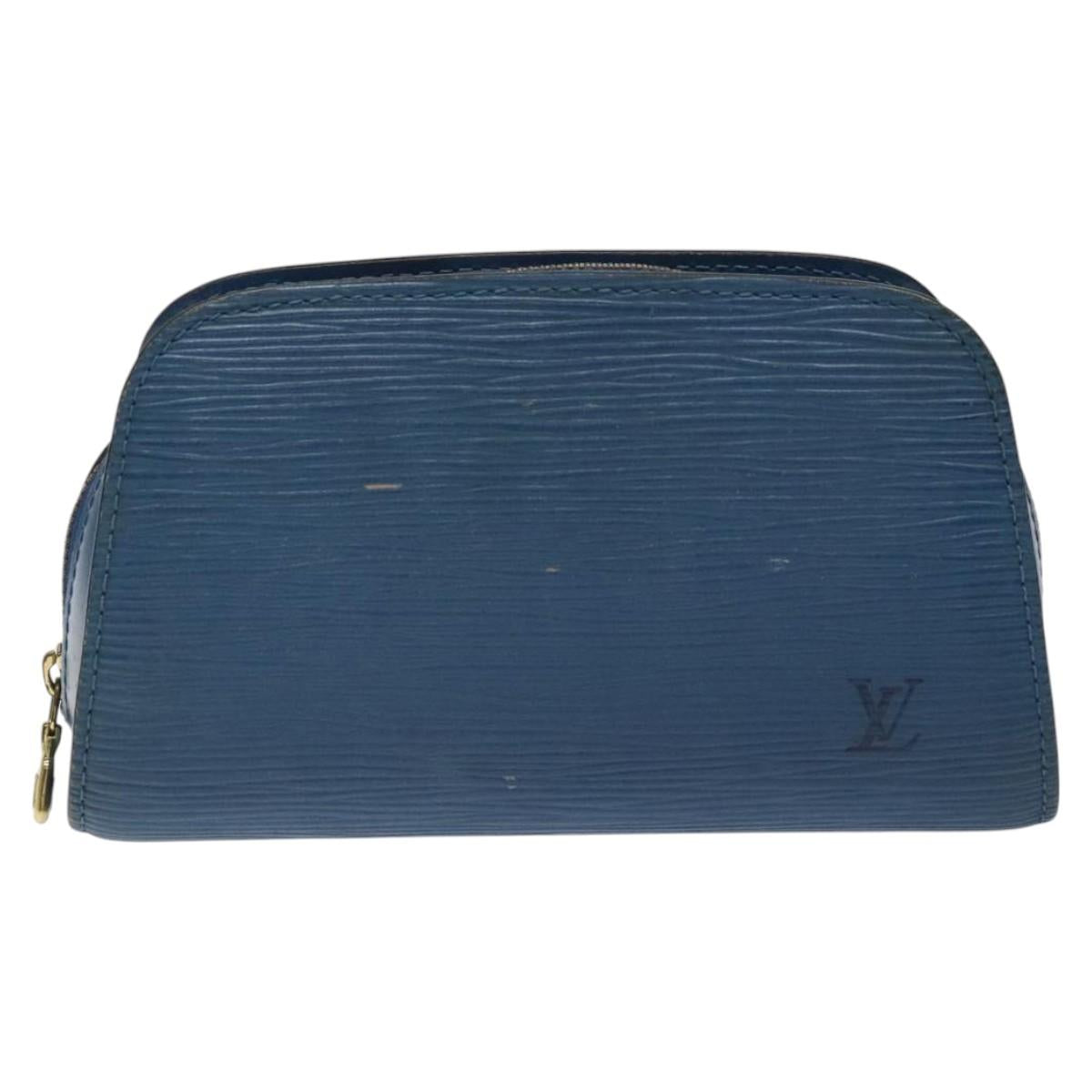LOUIS VUITTON Epi Dauphine PM Pouch Blue M48445 LV Auth BD1335