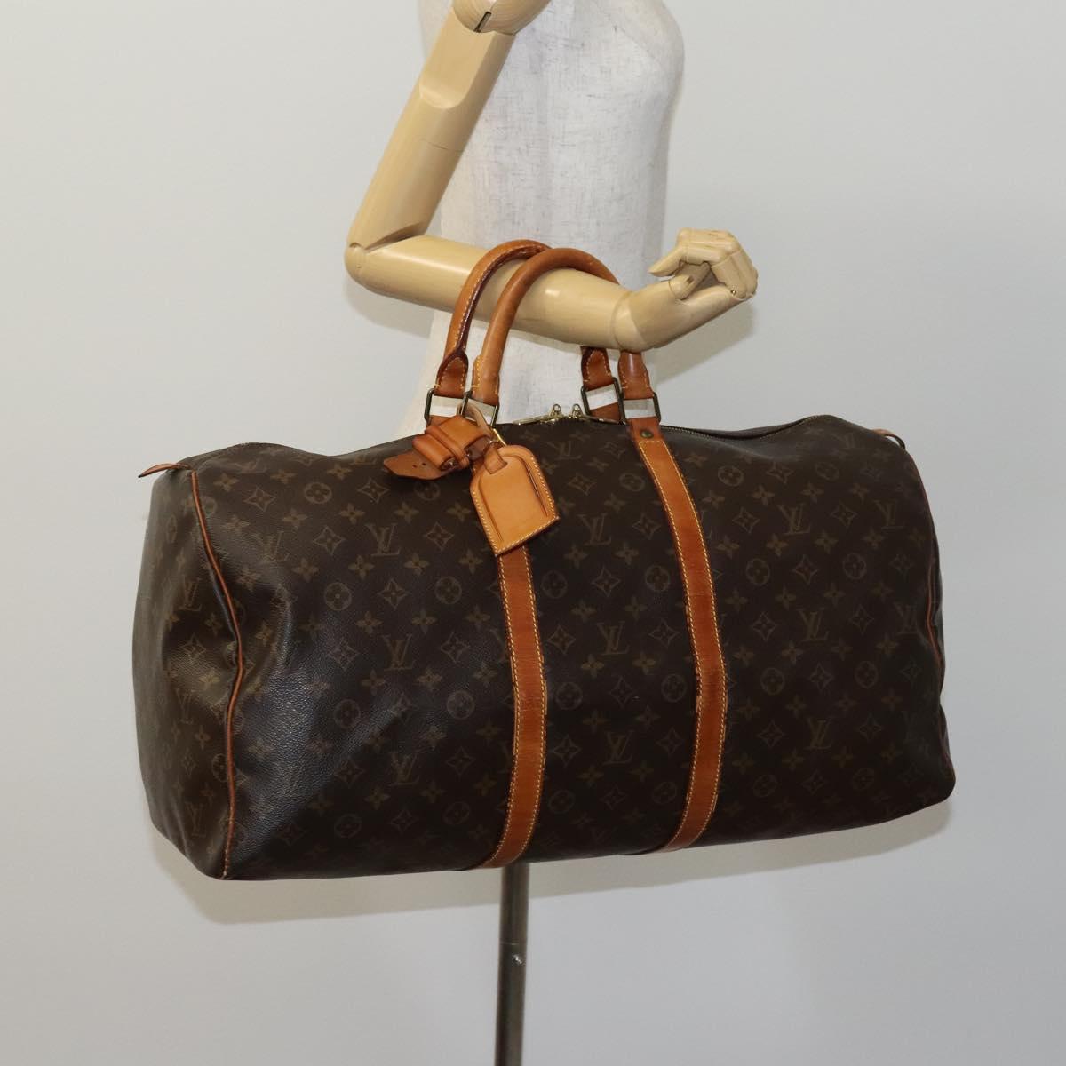 LOUIS VUITTON Monogram Keepall 55 Boston Bag M41424 LV Auth BD1339
