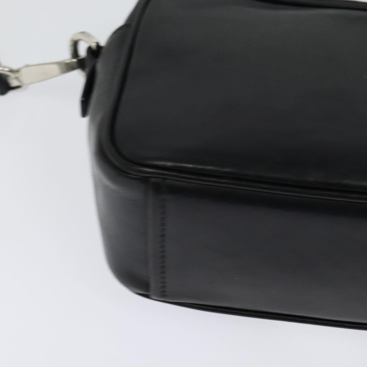 PRADA Shoulder Bag Leather Black Silver Auth BD1348V