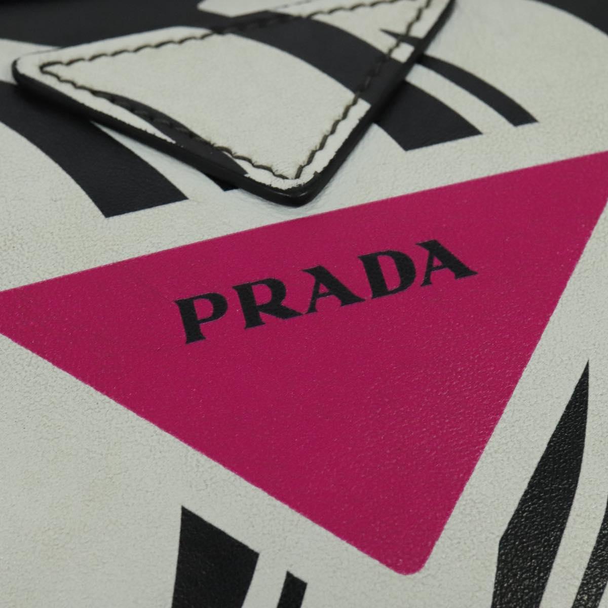 PRADA Shoulder Bag Leather Black Silver Auth BD1348V