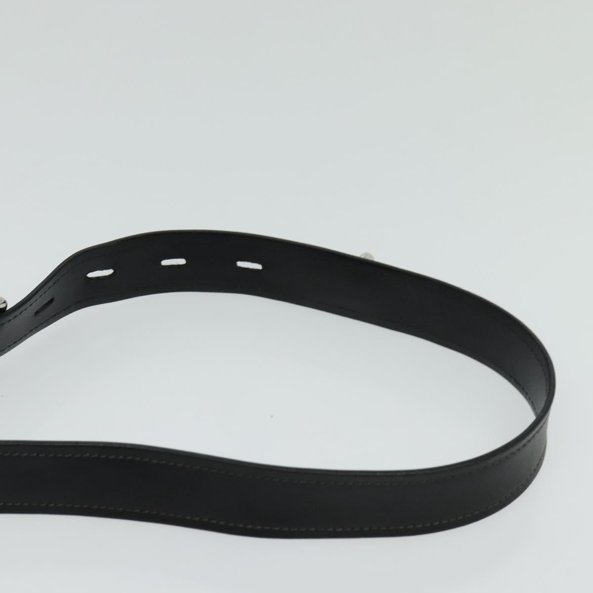 PRADA Shoulder Bag Leather Black Silver Auth BD1348V