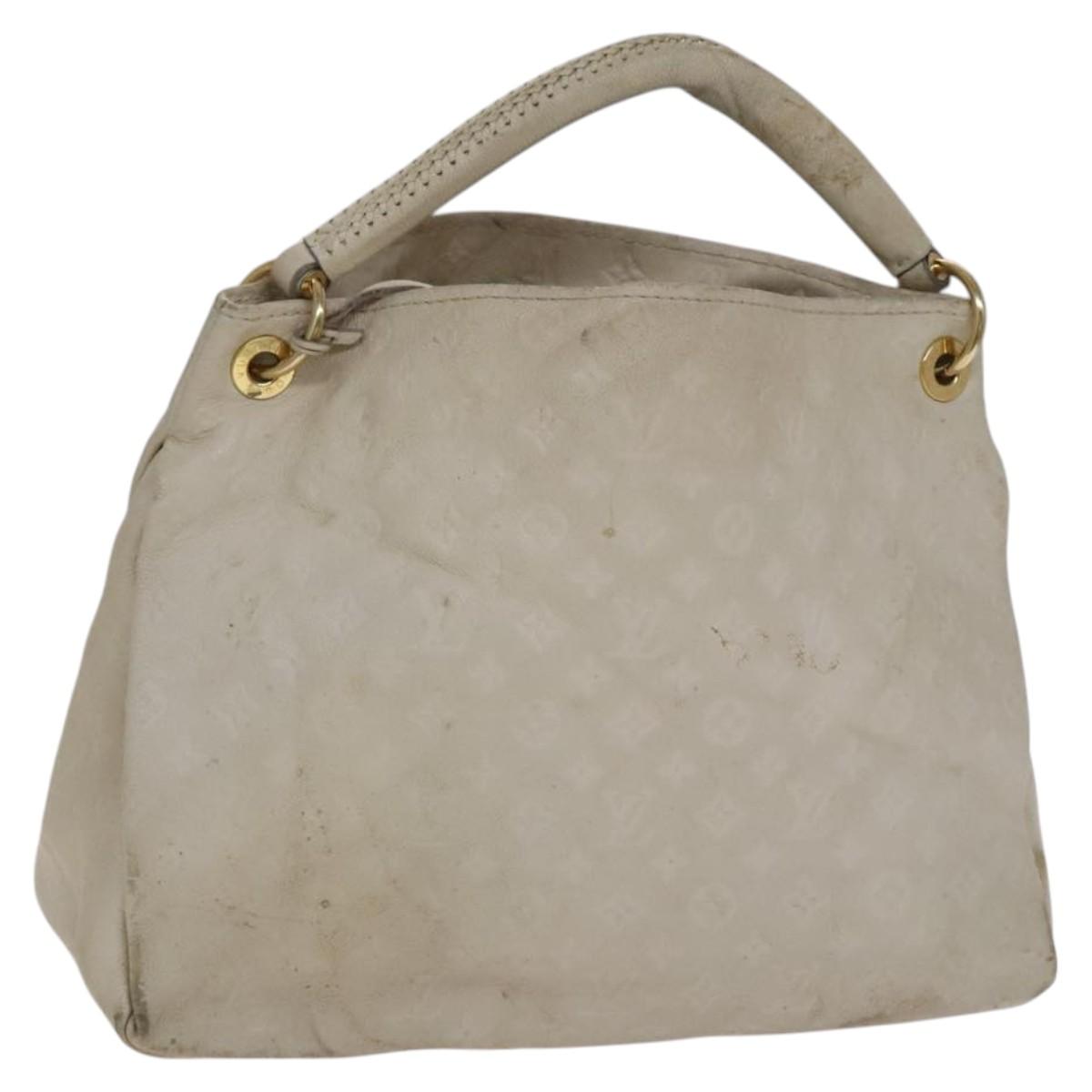LOUIS VUITTON Monogram Empreinte Artsy MM Shoulder Bag White M93449 Auth BD1368