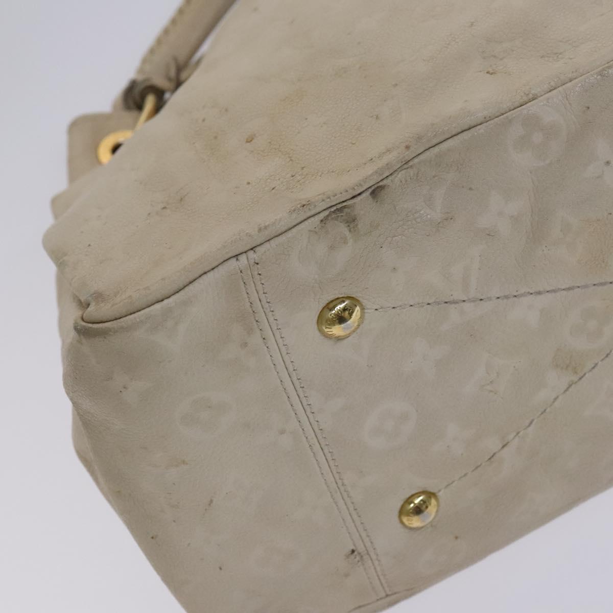 LOUIS VUITTON Monogram Empreinte Artsy MM Shoulder Bag White M93449 Auth BD1368