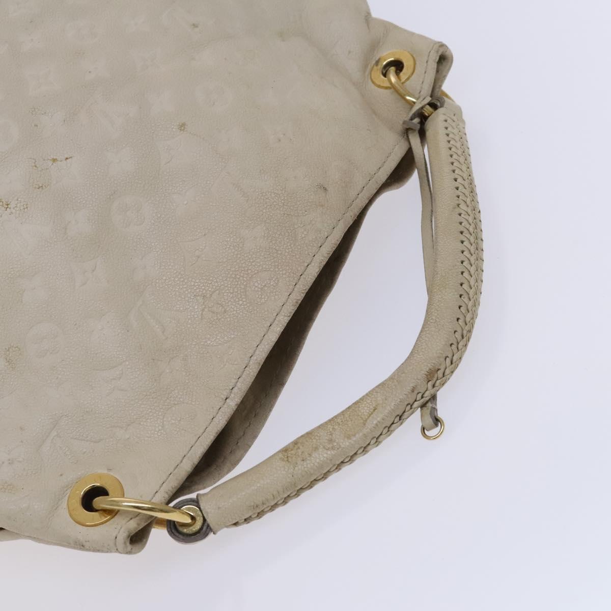 LOUIS VUITTON Monogram Empreinte Artsy MM Shoulder Bag White M93449 Auth BD1368