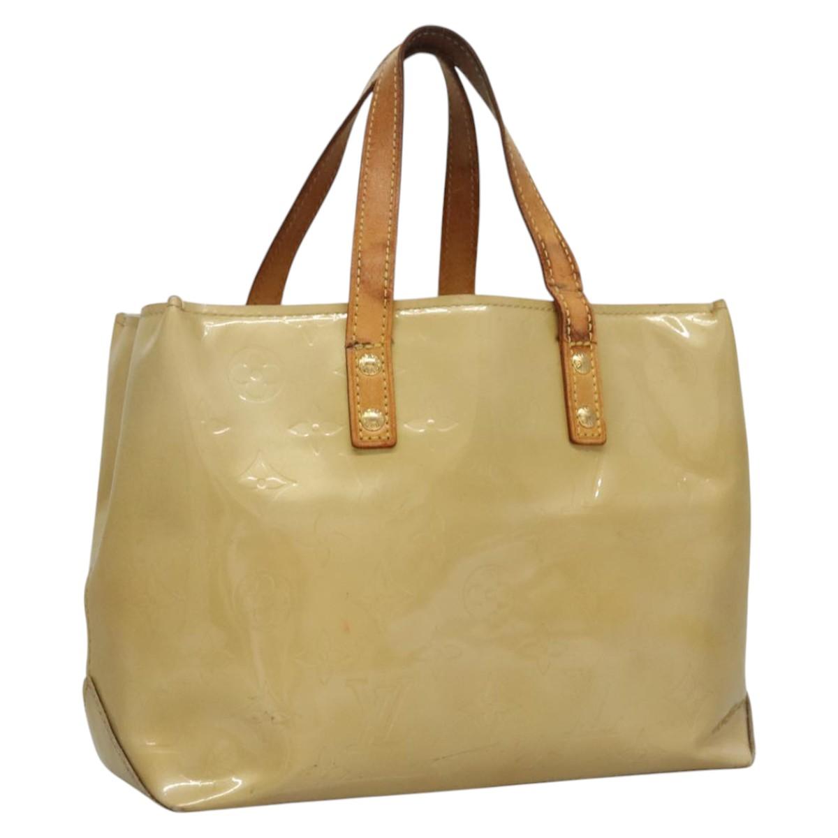 LOUIS VUITTON Monogram Vernis Reade PM Hand Bag Beige M91334 LV Auth BD1369