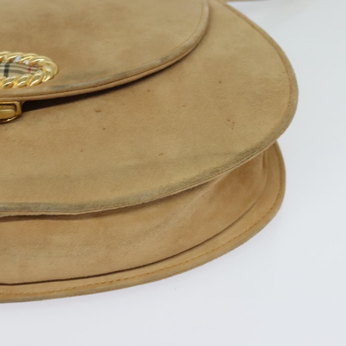 Burberrys Shoulder Bag Suede Beige Auth BD1377