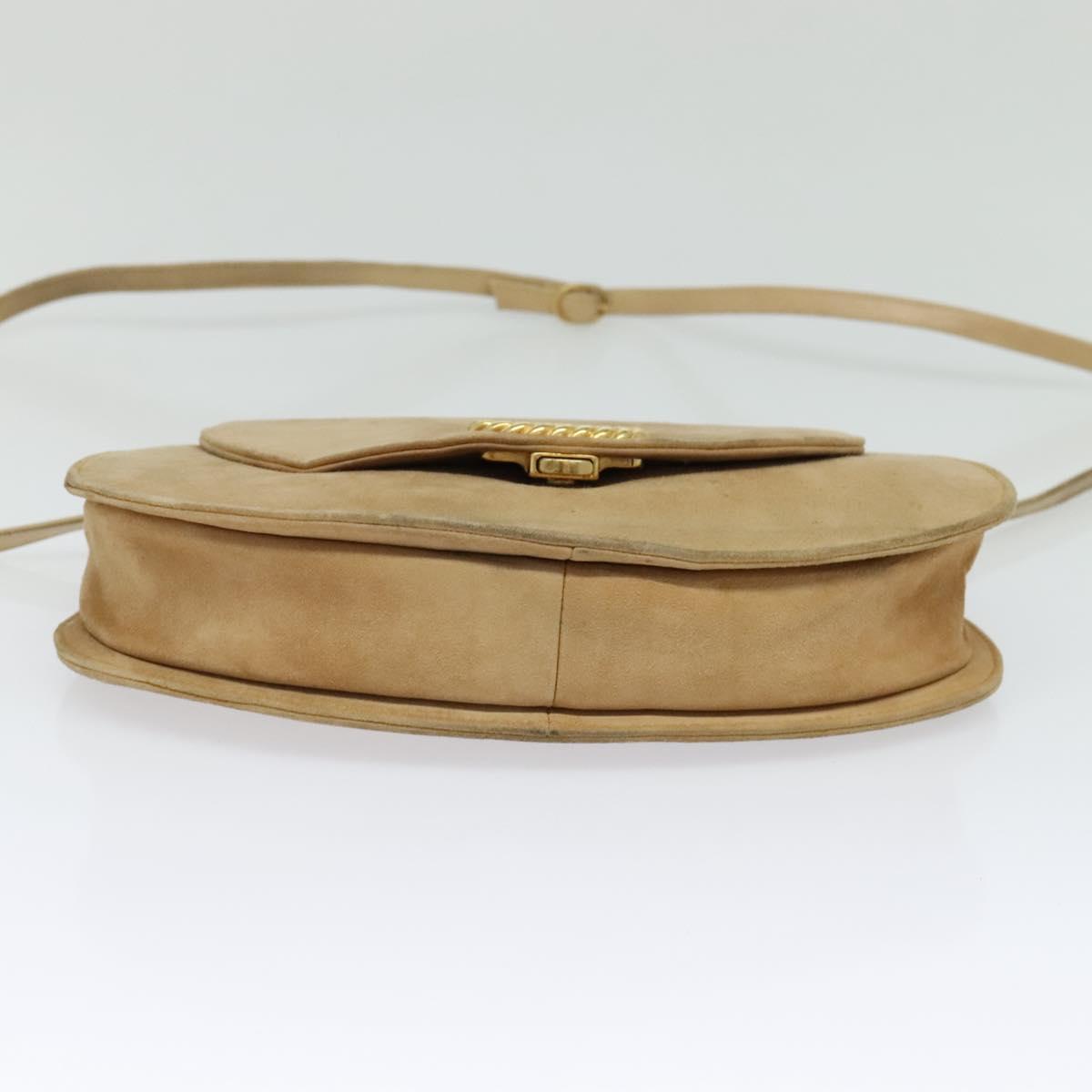 Burberrys Shoulder Bag Suede Beige Auth BD1377