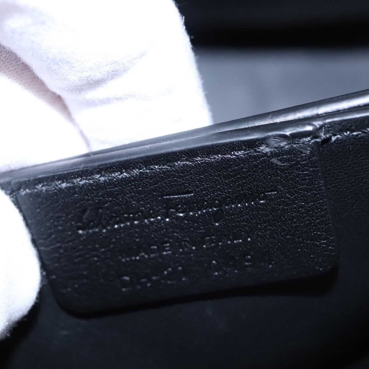 Salvatore Ferragamo Gancini Hand Bag Leather 2way Gold Auth BD137SV