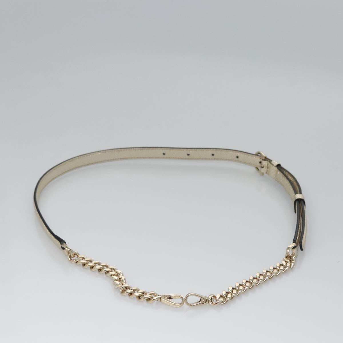 Salvatore Ferragamo Gancini Hand Bag Leather 2way Gold Auth BD137SV