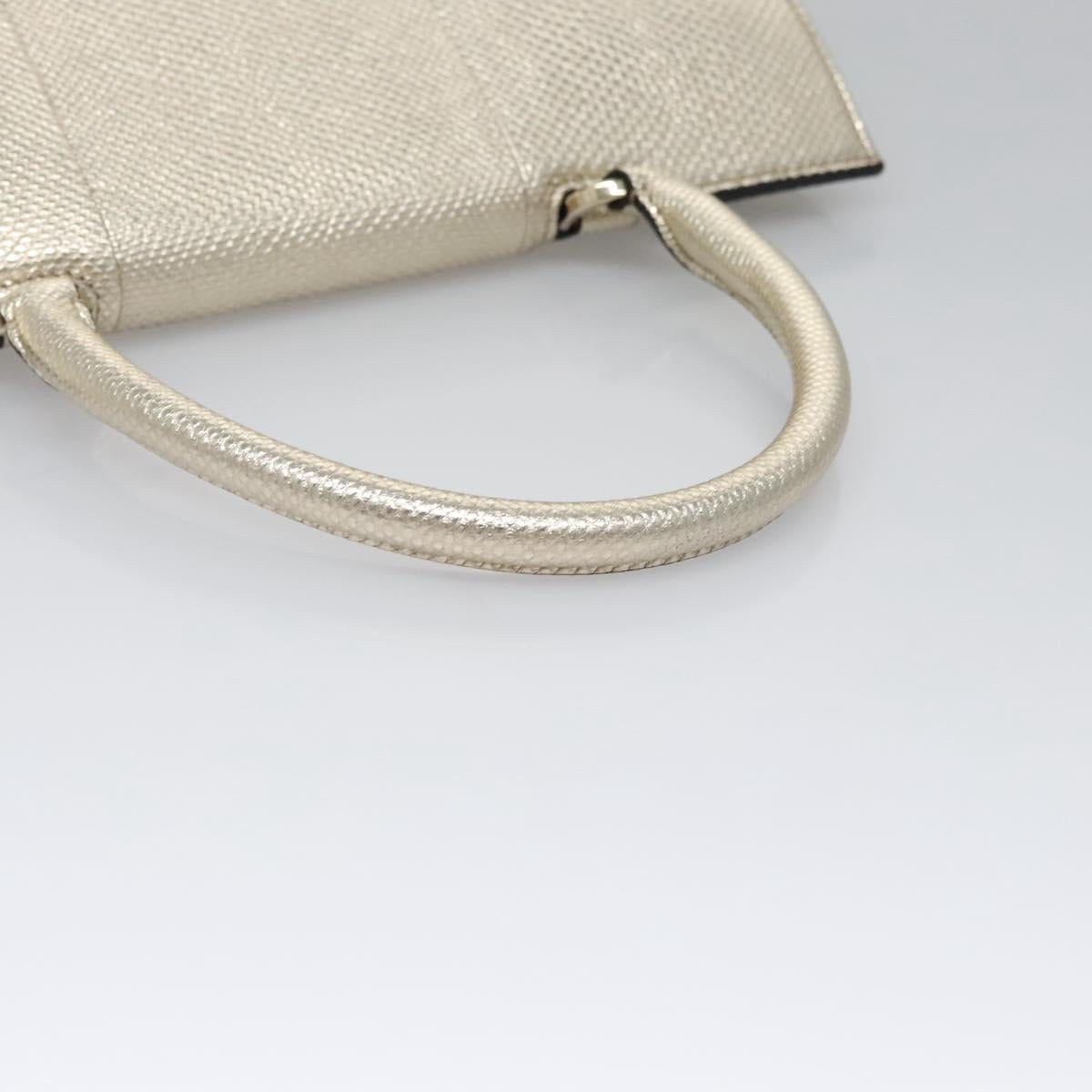 Salvatore Ferragamo Gancini Hand Bag Leather 2way Gold Auth BD137SV