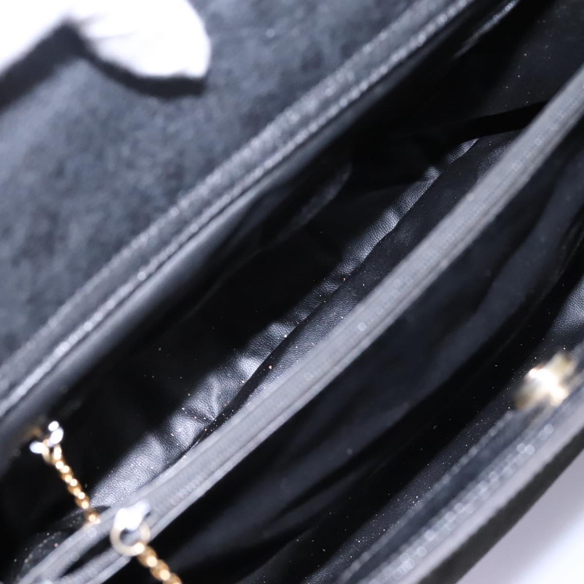 GUCCI Bamboo Hand Bag Suede Leather Black Gold 002 1186 0259 Auth BD1389