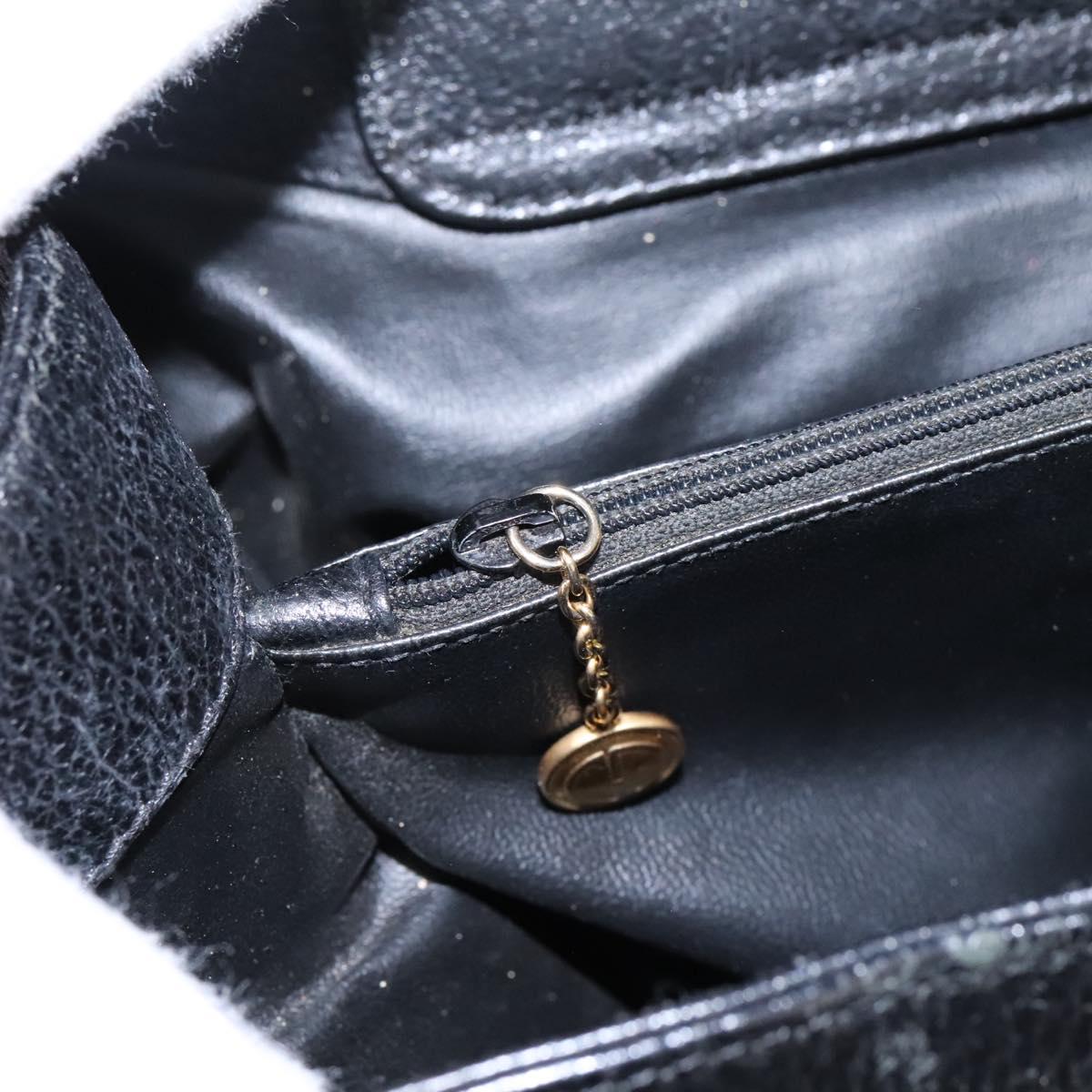 GUCCI Bamboo Hand Bag Suede Leather Black Gold 002 1186 0259 Auth BD1389