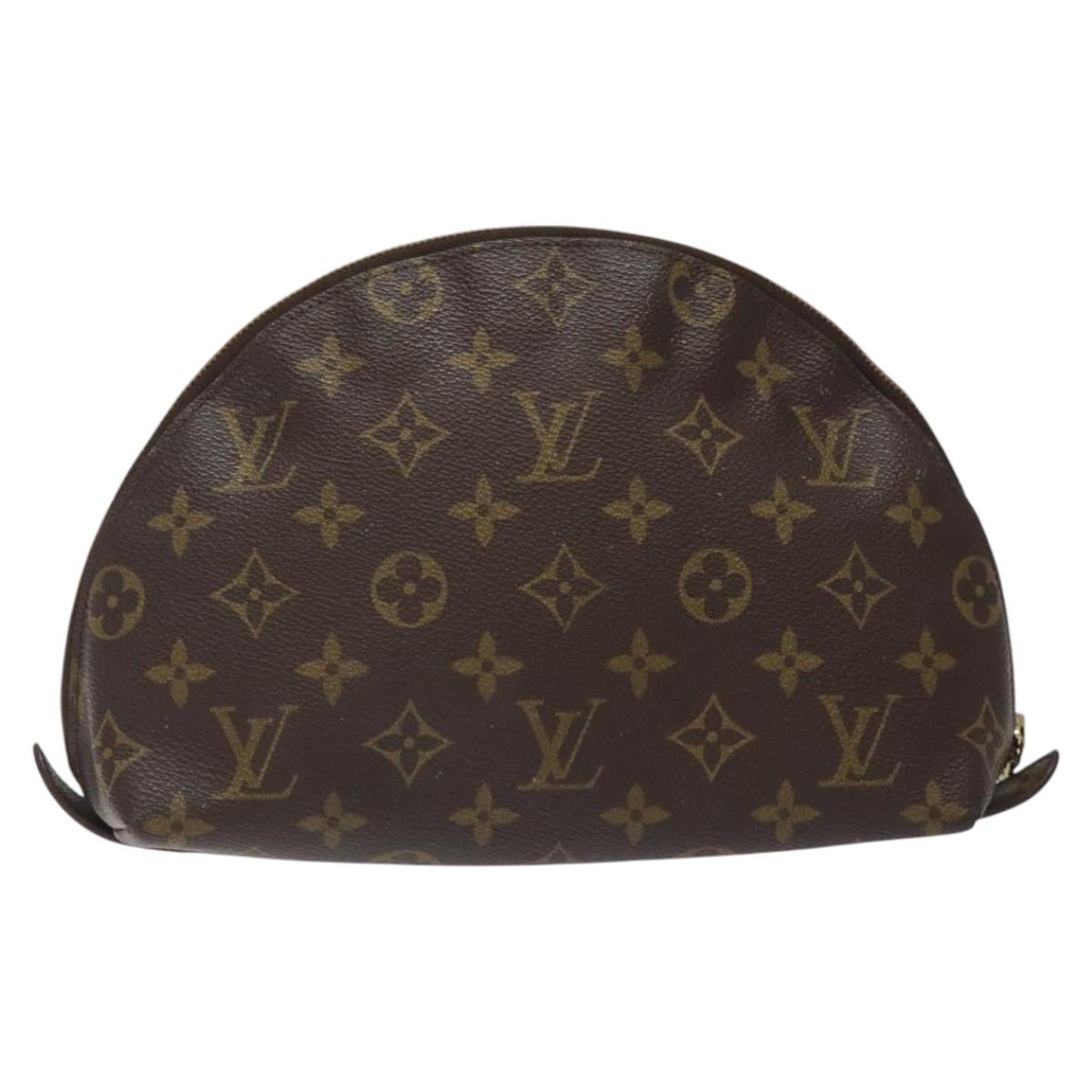 LOUIS VUITTON Monogram Trousse Demi Ronde Cosmetic Pouch M47520 LV Auth BD1391