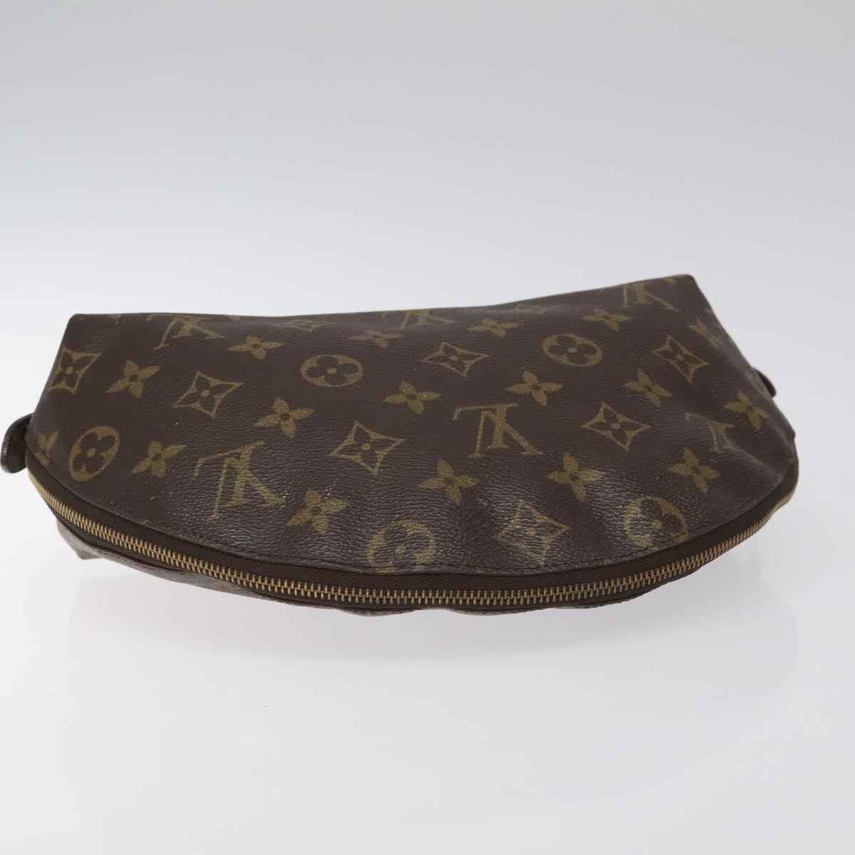 LOUIS VUITTON Monogram Trousse Demi Ronde Cosmetic Pouch M47520 LV Auth BD1391