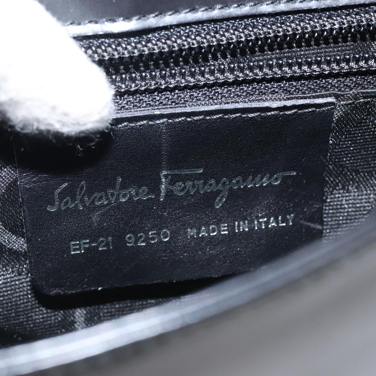 Salvatore Ferragamo Shoulder Bag Leather Black Auth BD1426