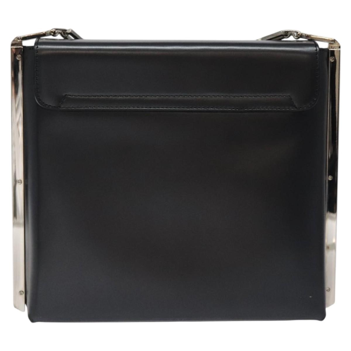 Salvatore Ferragamo Shoulder Bag Leather Black Auth BD1426