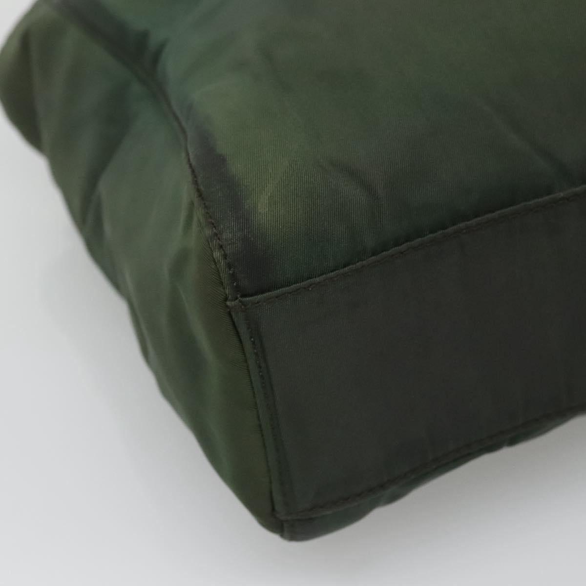 PRADA Chain Shoulder Bag Nylon Green Auth BD1448