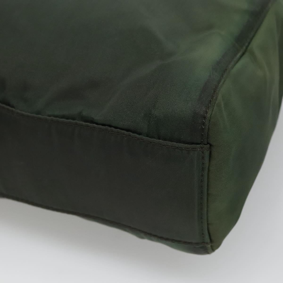 PRADA Chain Shoulder Bag Nylon Green Auth BD1448
