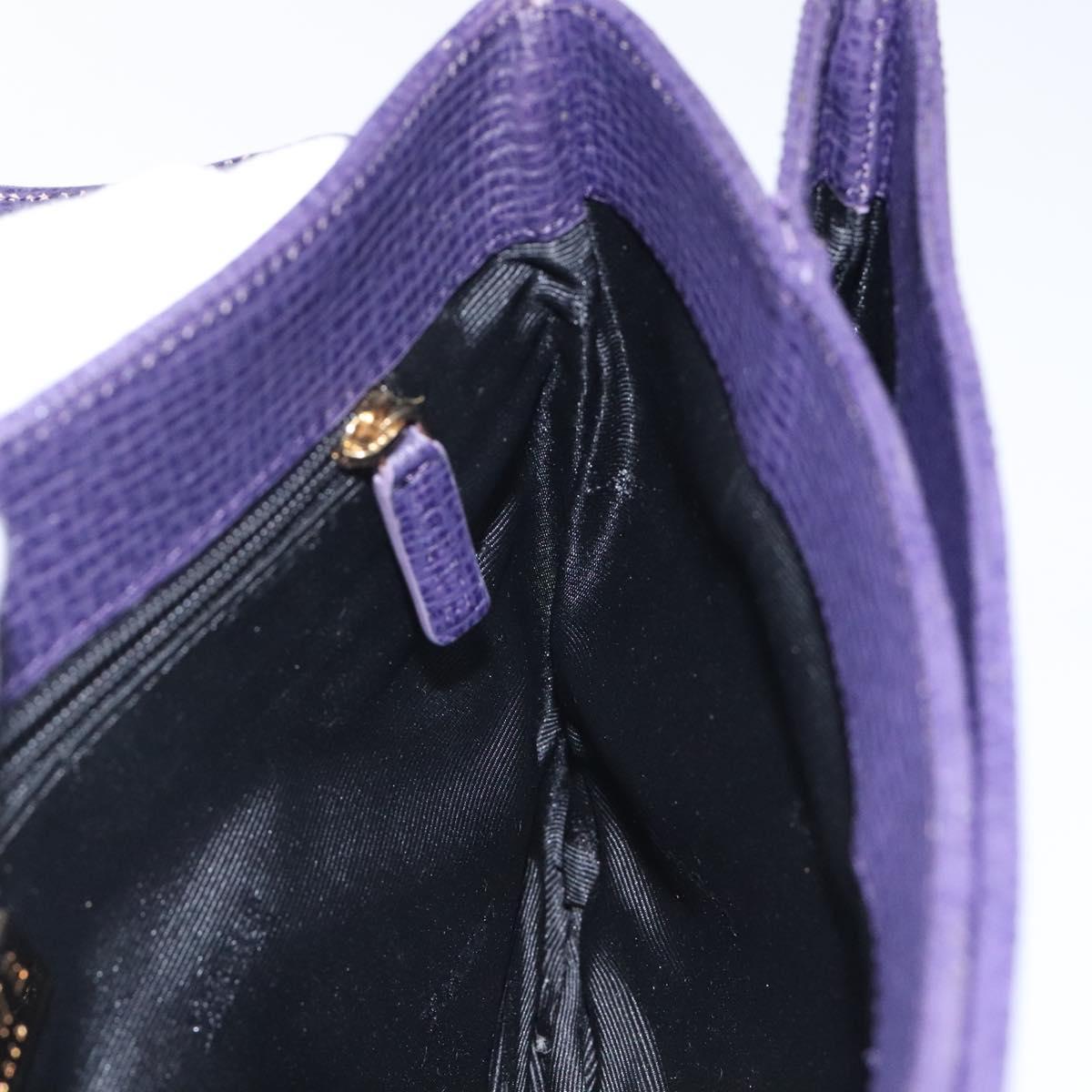 LOEWE Hand Bag Leather Purple Auth BD1451
