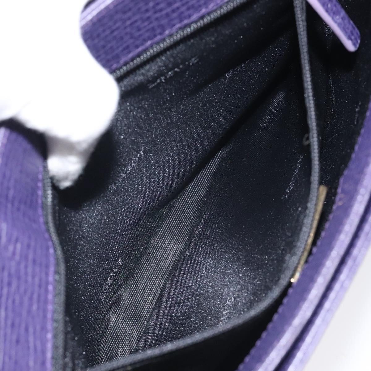 LOEWE Hand Bag Leather Purple Auth BD1451