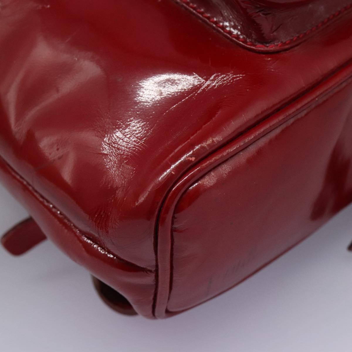 GUCCI Bamboo Backpack Enamel Red Gold 003 2058 0030 Auth BD1452