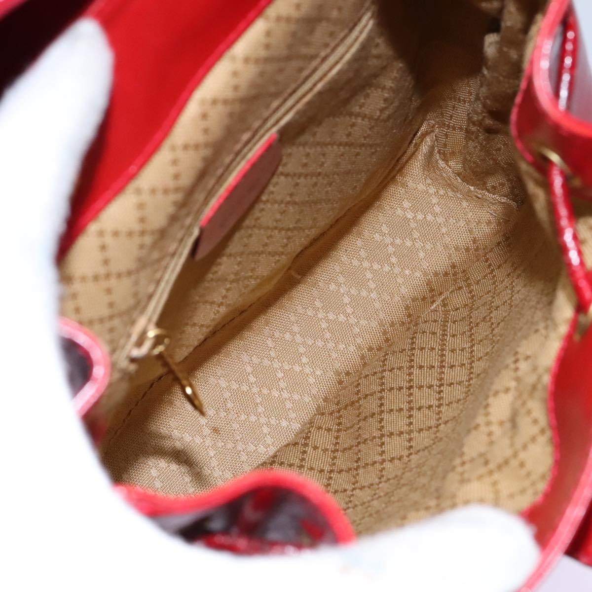 GUCCI Bamboo Backpack Enamel Red Gold 003 2058 0030 Auth BD1452