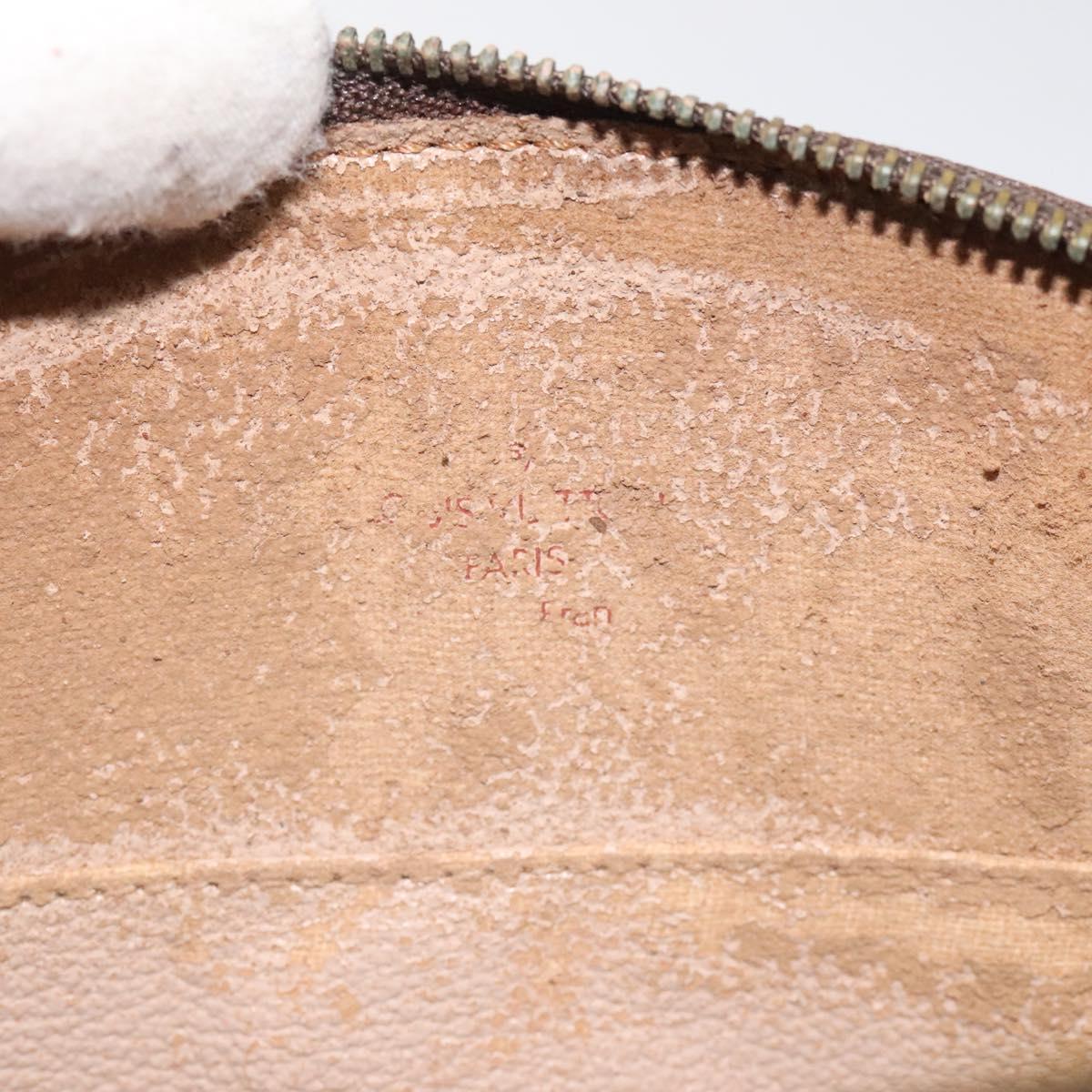 LOUIS VUITTON Monogram Trousse Demi Ronde Cosmetic Pouch M47520 LV Auth BD1455