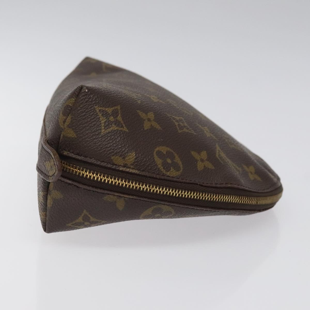 LOUIS VUITTON Monogram Trousse Demi Ronde Cosmetic Pouch M47520 LV Auth BD1455