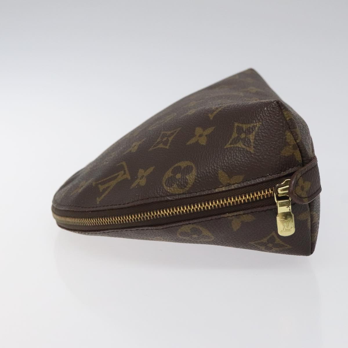 LOUIS VUITTON Monogram Trousse Demi Ronde Cosmetic Pouch M47520 LV Auth BD1455