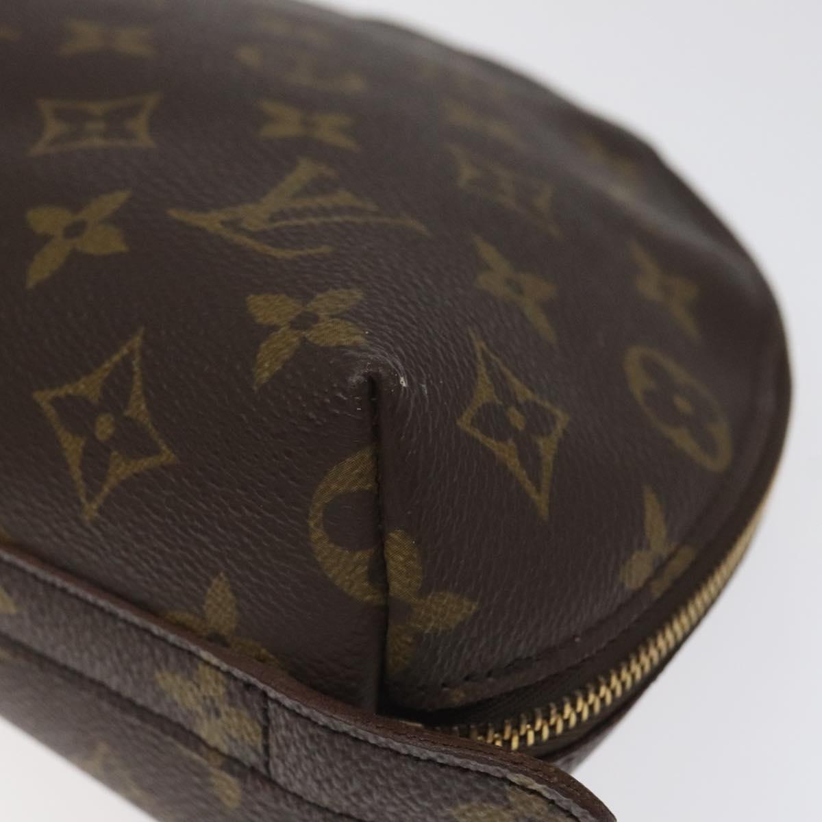 LOUIS VUITTON Monogram Trousse Demi Ronde Cosmetic Pouch M47520 LV Auth BD1455