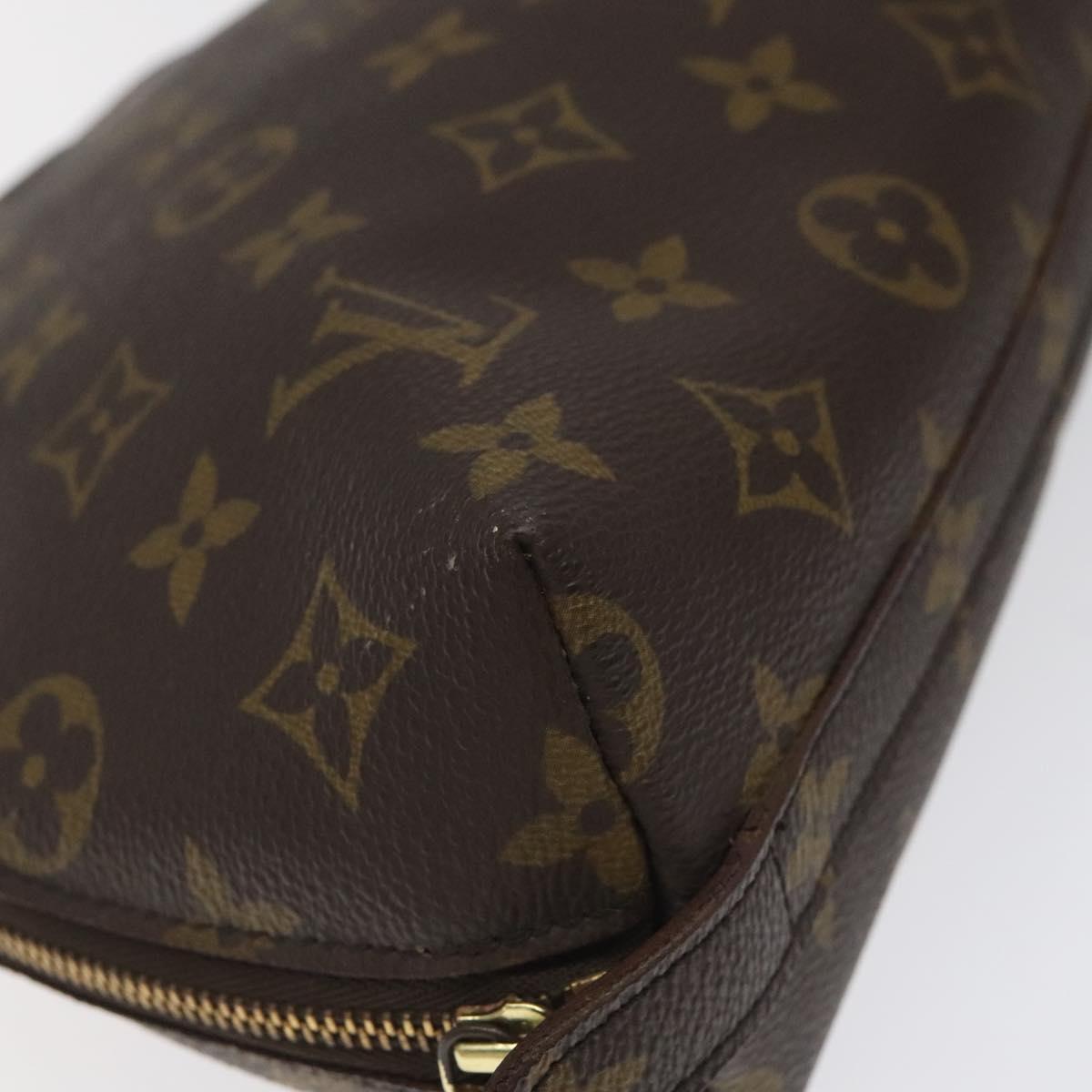 LOUIS VUITTON Monogram Trousse Demi Ronde Cosmetic Pouch M47520 LV Auth BD1455