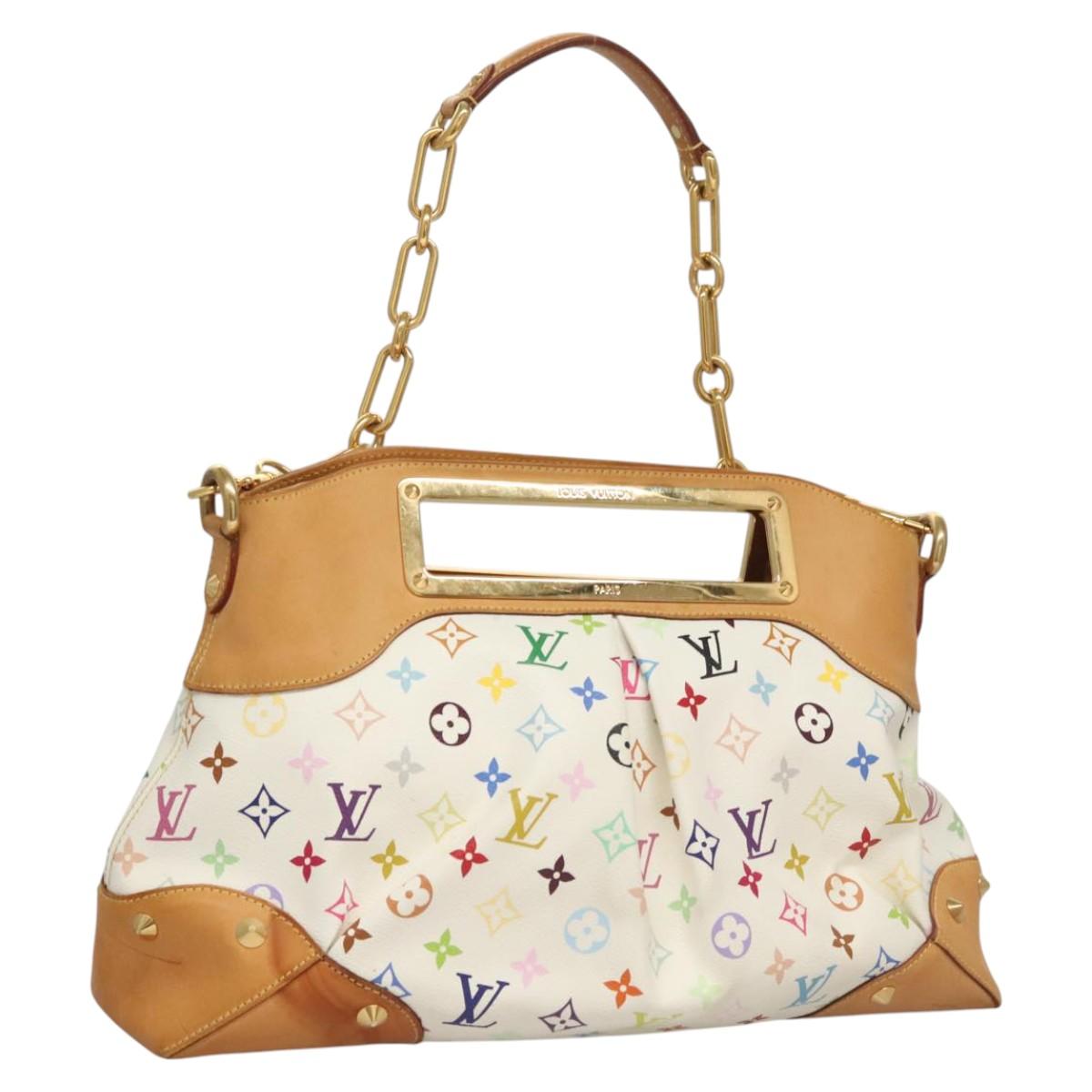 LOUIS VUITTON Monogram Multicolor Judy GM Shoulder Bag White M40253 Auth BD1463V