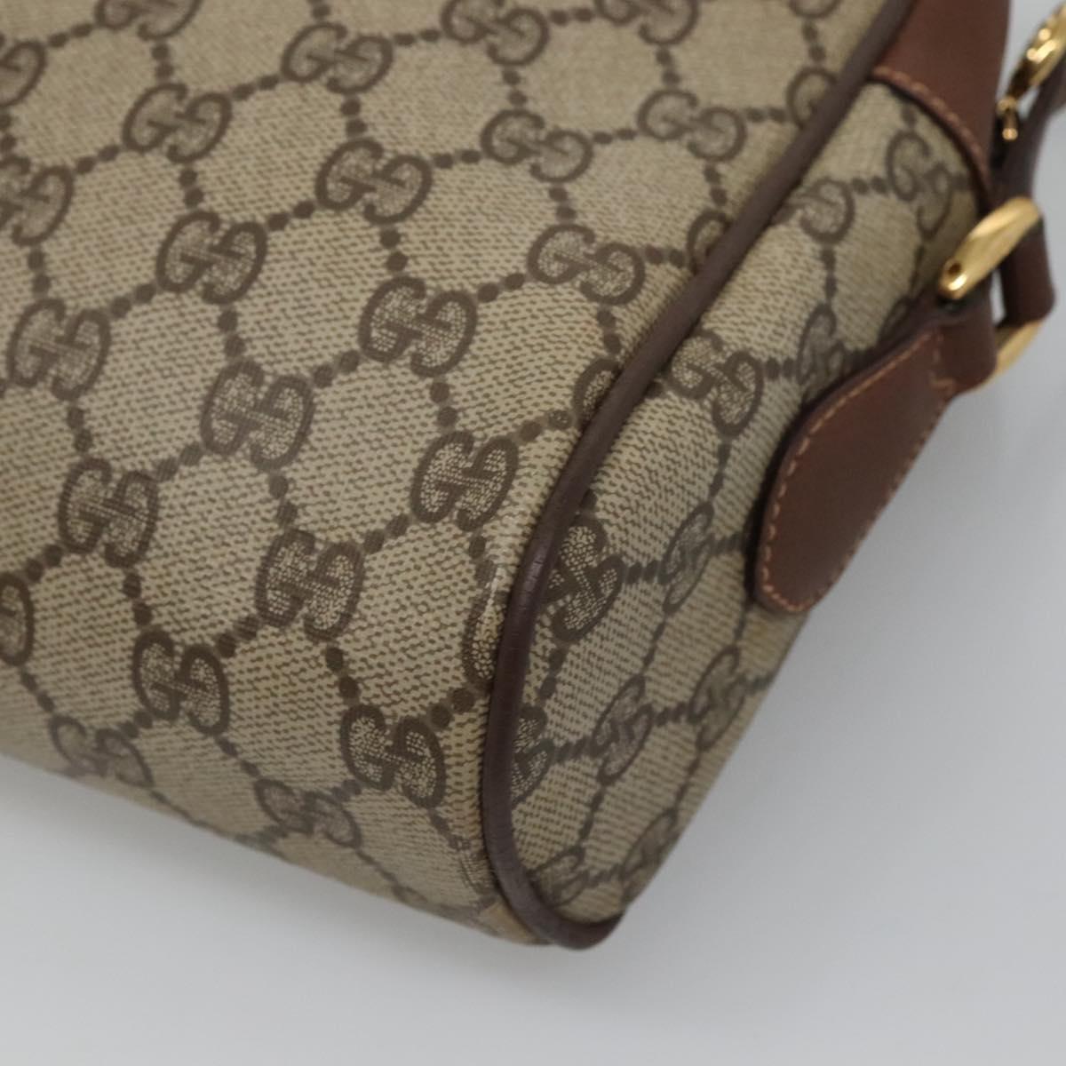 GUCCI GG Supreme Web Sherry Line Bag PVC Beige Gold 001 113 6165 Auth BD1465