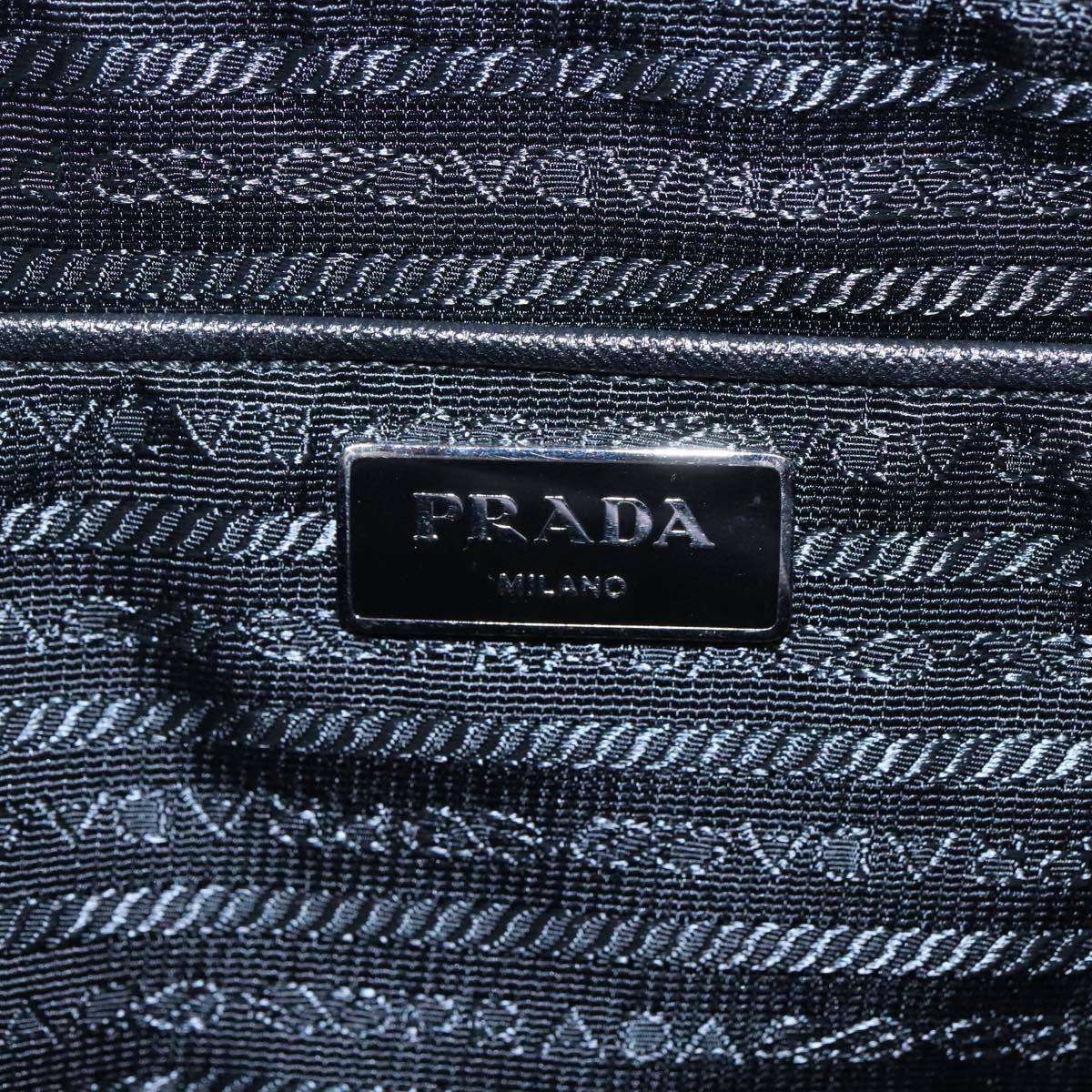 PRADA Tote Bag Nylon 2way Orange Black Silver Auth BD147