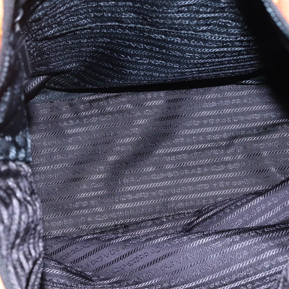 PRADA Tote Bag Nylon 2way Orange Black Silver Auth BD147