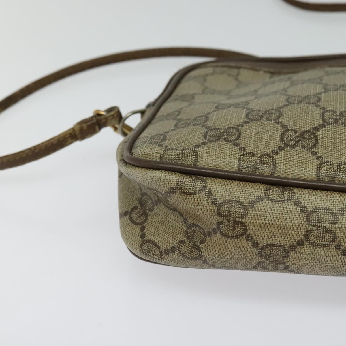 GUCCI GG Supreme Shoulder Bag PVC Beige 97 02 068 Auth BD1474