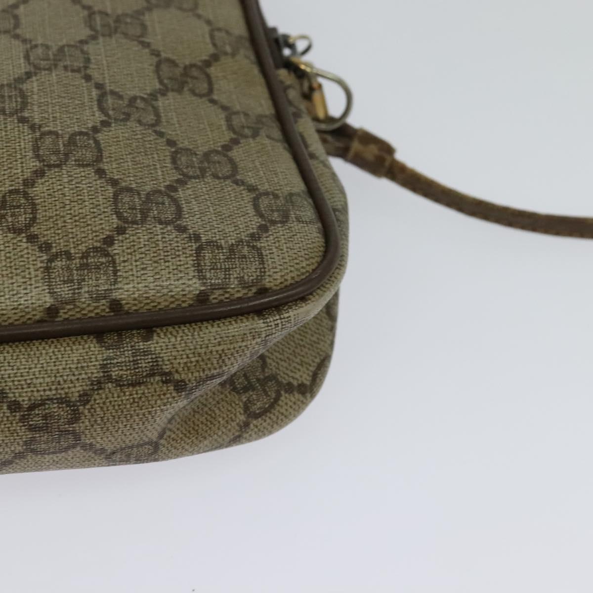 GUCCI GG Supreme Shoulder Bag PVC Beige 97 02 068 Auth BD1474