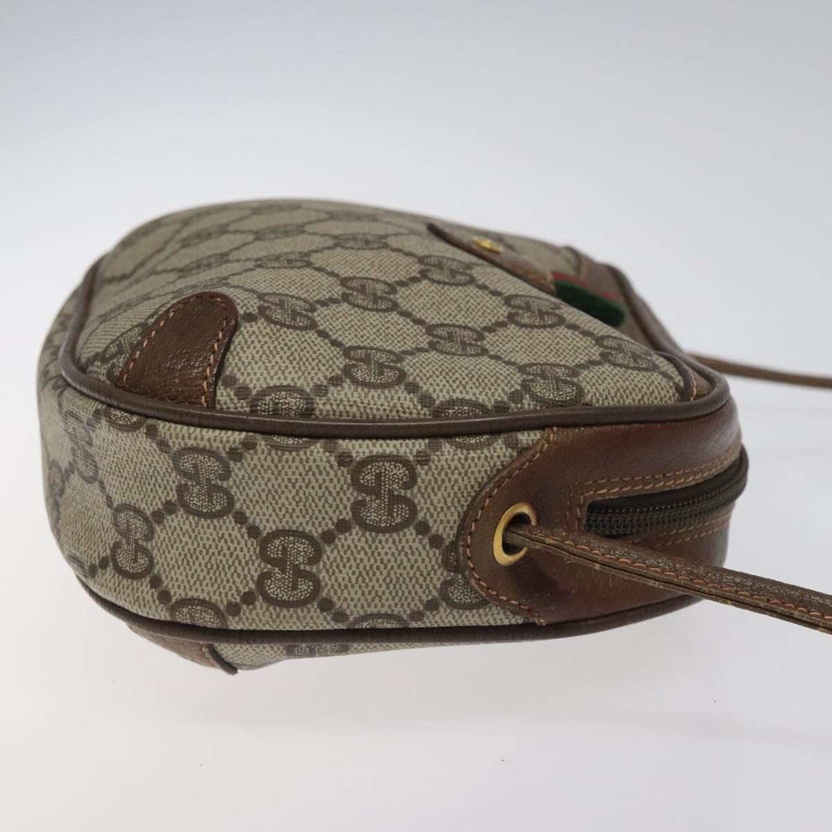 GUCCI GG Supreme Web Sherry Line Shoulder Bag PVC Beige 89 02 066 Auth BD148