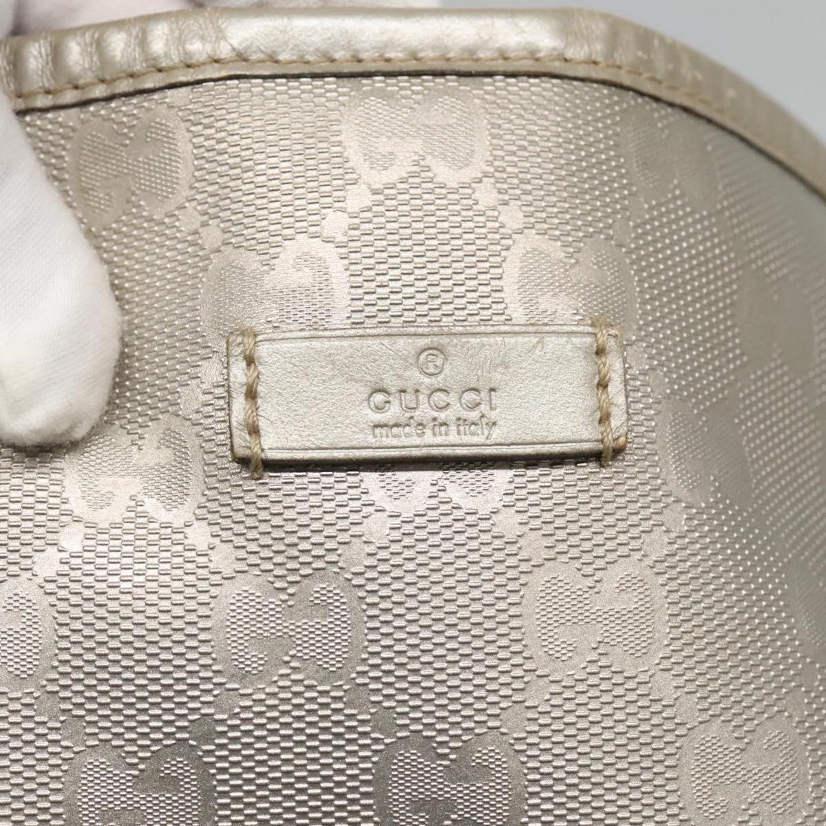 GUCCI GG implementation Tote Bag Silver 197953 Auth BD1491
