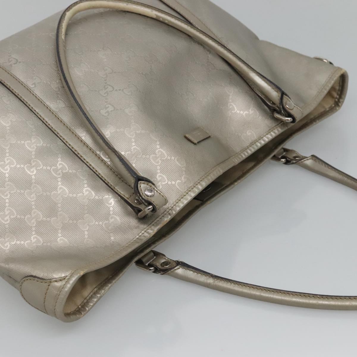 GUCCI GG implementation Tote Bag Silver 197953 Auth BD1491