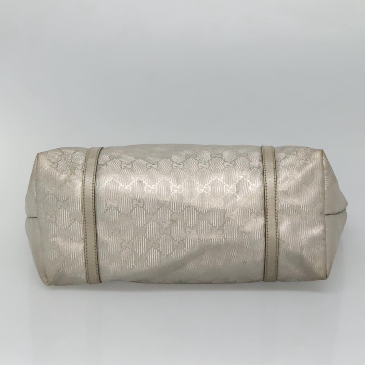 GUCCI GG implementation Tote Bag Silver 197953 Auth BD1491
