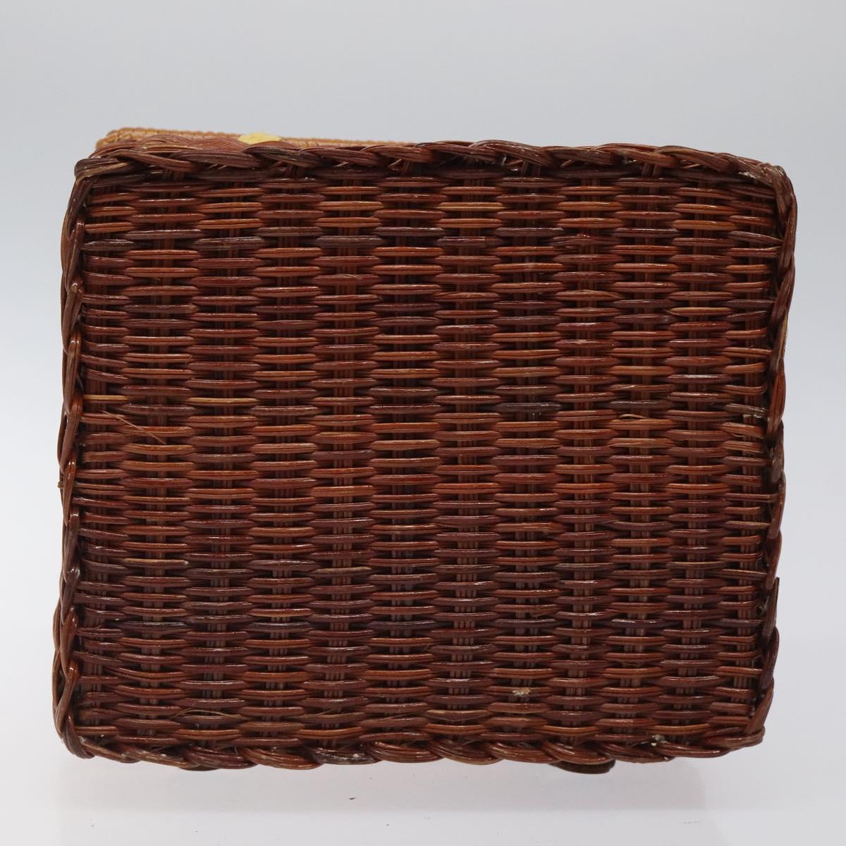 GIVENCHY Hand Bag Raffia Brown Auth BD1504