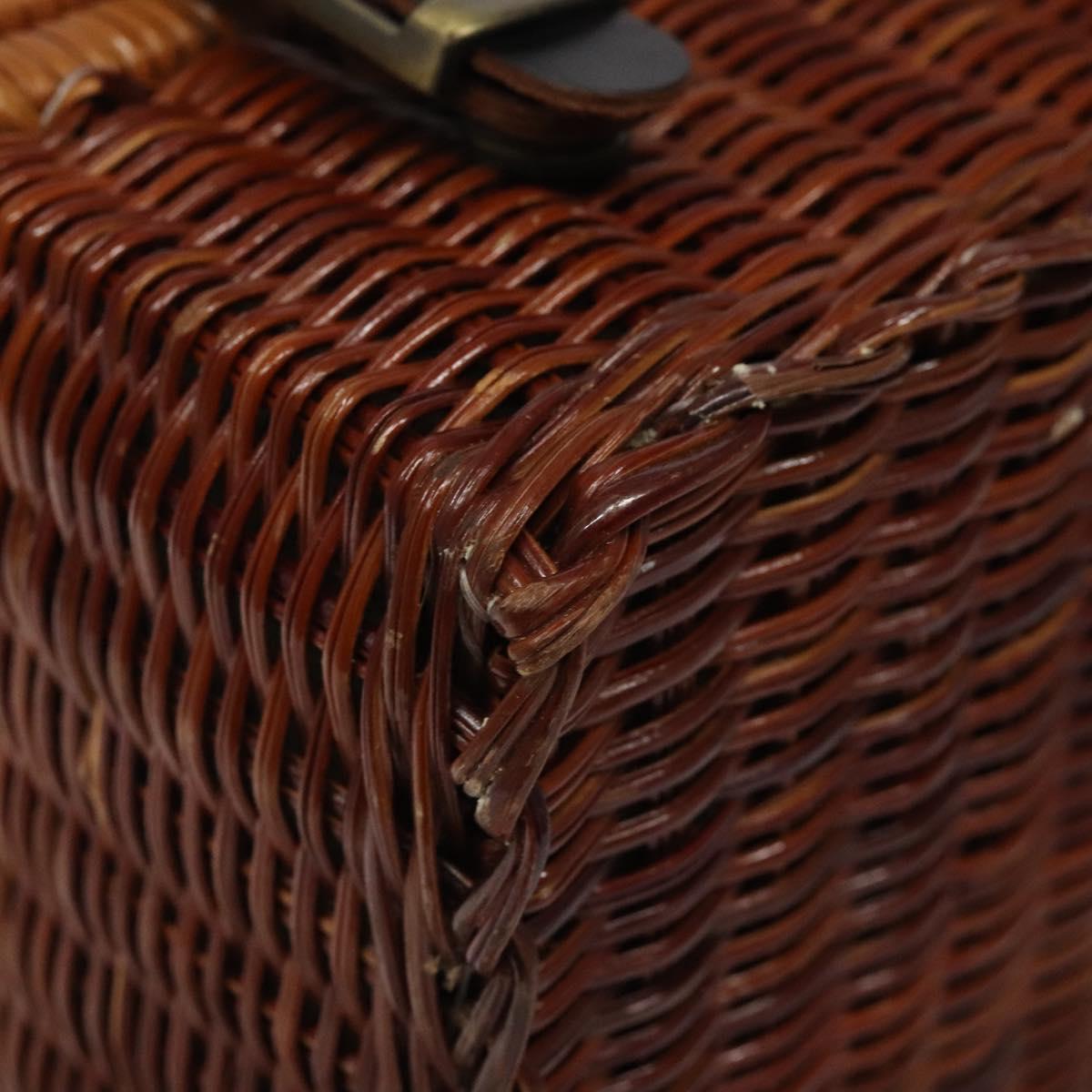 GIVENCHY Hand Bag Raffia Brown Auth BD1504