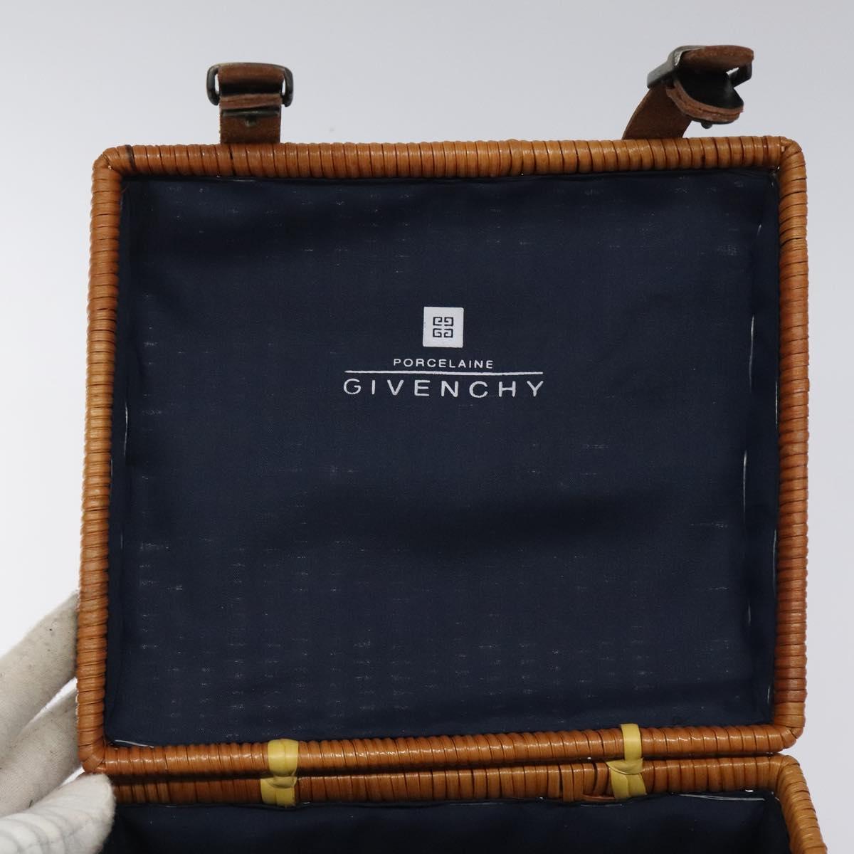 GIVENCHY Hand Bag Raffia Brown Auth BD1504