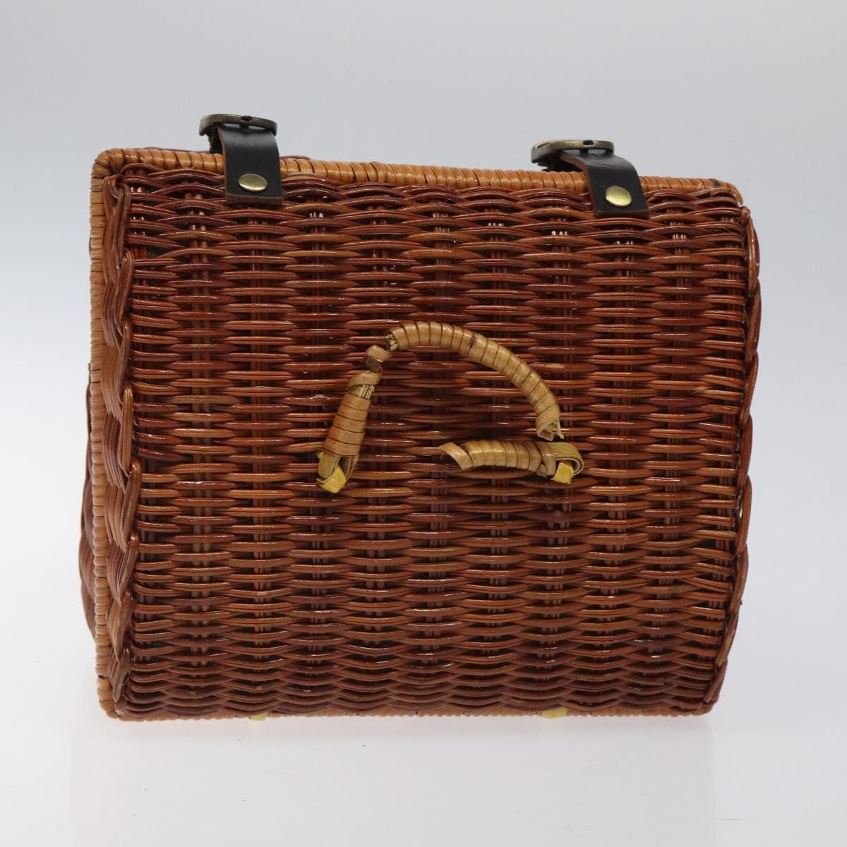 GIVENCHY Hand Bag Raffia Brown Auth BD1504