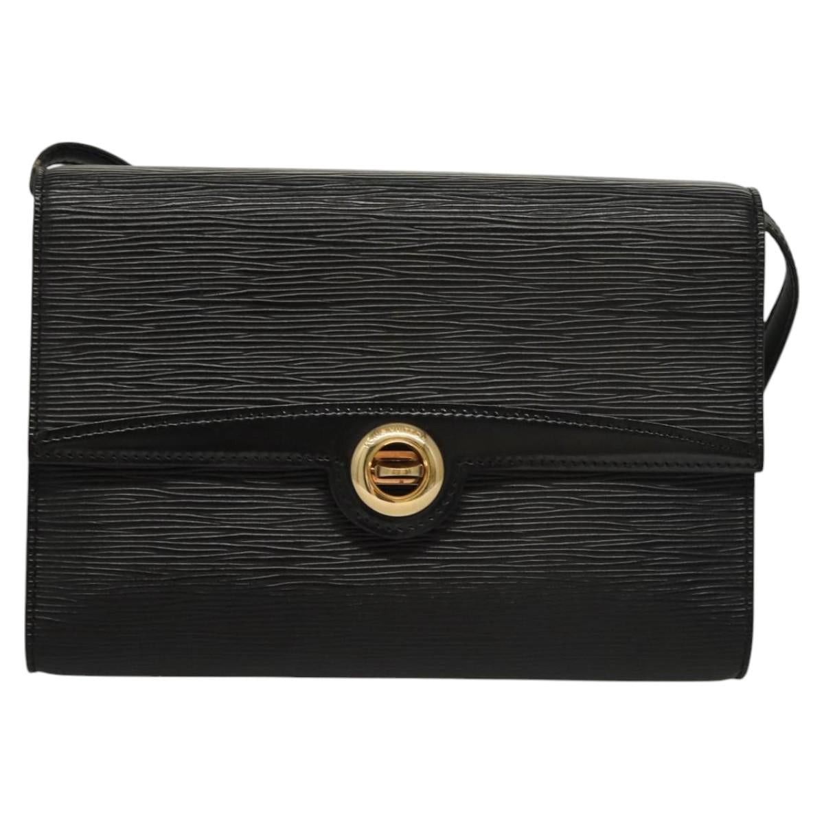 LOUIS VUITTON Epi Pochette Arche Shoulder Bag Black Noir M52572 LV Auth BD1510