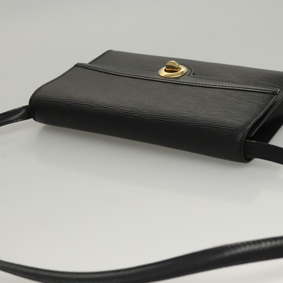 LOUIS VUITTON Epi Pochette Arche Shoulder Bag Black Noir M52572 LV Auth BD1510