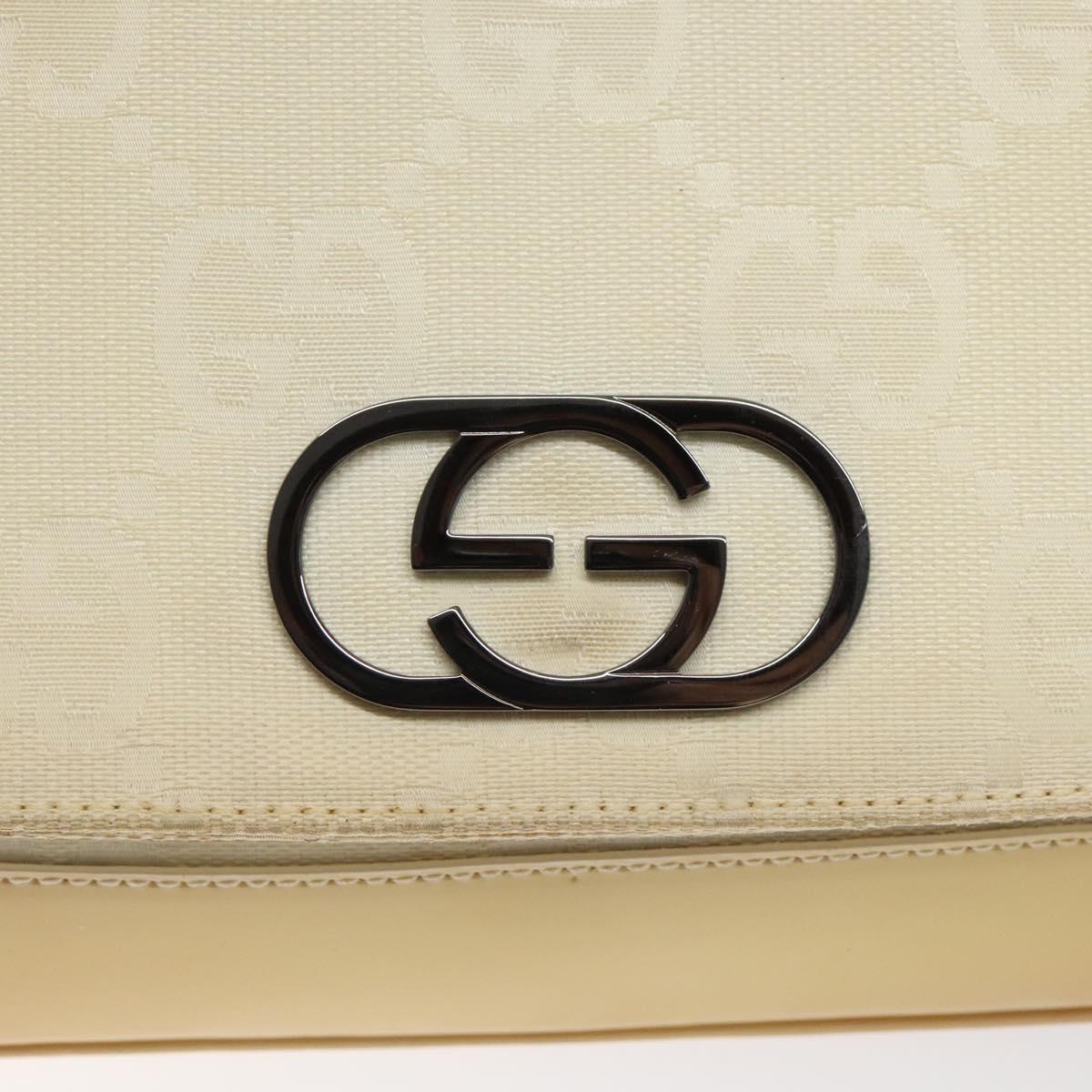 GUCCI GG Canvas Shoulder Bag Beige Silver 001 3823 Auth BD1514